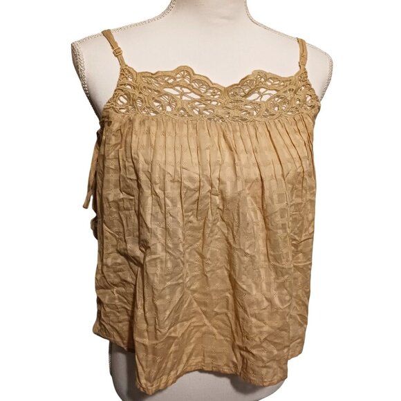 NEW American Eagle Flowy Side-Tie Cotton‎ Tank Top in Keep It Neutral/Tan Size S - Picture 6 of 16